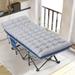 Outdoor Folding Camping Blue Cot with Removable Cotton Mattress,500 lbs