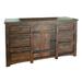 Exo 67 Inch Dresser, 6 Drawers and 1 Door, Pine, Multi Wood, Rustic Brown