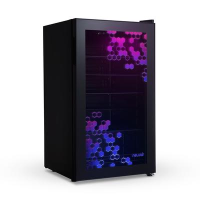 Newair Prismatic™ Series 126 Can Beverage Refrigerator, RGB HexaColor™ LED Lights, Mini Fridge for Gaming with Remote Control