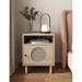 Rattan Nightstand with Charging Station