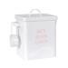 White Pet Food Metal Container Dustproof Sealed Bucket Moisture-proof Airtight Canister Grain Storage Barrel with Spoon for Dog Cat