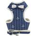 LFOGoods Pet Collar and Leash Set Vest Collar Nylon Adjustable Length Puppy Puppy and Cat Leash-Dark blue stripe||Small