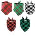 Dog Bandana Christmas Pet Plaid Triangle Scarf - Adjustable Bib for Pets Costume Accessories