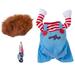 Deadly doll Dog Costumes scary dog Clothes Halloween Cosplay chucky doll dog costume Wear a hat Funny Dog party clothes christmas costume