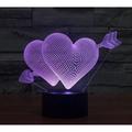 3D Night lamp 3D lamp 3D Illusion Night Lights 3D Airplane Optical Illusion Desk Lamp 7 Color USB Touch Switch Desk Night Light (Heart)