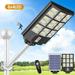 Outdoor Solar Street Lights 4000W Solar Power Lights with Remote & Motion Sensor With PIR+Pole+Remote