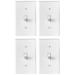 4PCS Toggle Switch Mechanical Switch Panel Home LED Light Wall Switch with Screws (White)