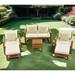 Malwee 6 Pieces Outdoor Acacia Wood Sofa Set,Sectional Seating Groups Chat Set with Ottomans and Cushions