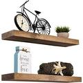 Floating Shelves Set of 2 - Functional & Rustic Wooden Shelf for Home Furnishing Bathroom Kitchen & Farmhouse - Handmade (Special Walnut 36 Inch Long x 5.5 Inch Wide)