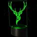 YSTIAN 3D Deer Night Light Table Desk Optical Illusion Lamps 7 Color Changing Lights LED Table Lamp Xmas Home Love Birthday Children Kids Decor Toy Gift