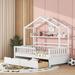 Modern Wooden Twin Size House Bed for Kids, Teens, Girls, Boys