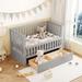 Gray Classic Crib Bed Adjustable Bed for Kids Toddlers Parents Guardianship