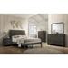 Idell 4 Piece Gray Upholstered Panel Bedroom Set