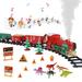 Christmas Train Set for Under/Around Christmas Tree-Electric Toy Train with Lights Real Smoke Sound Include 4 Cars 10 Tracks 5 Dinosaurs Battery Operated Holiday Train Xmas Gifts for Kids Boys Girls