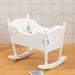 Temacd Mini Dollhouse Cradle Simulated Portable 1/12 Ratio Dollhouse Accessories Bed Cradle Crib for Micro Landscape