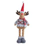 Qepwscx Christmas Decorations Figurine Telescopic Xmas Ornament Snowman/Reindeer/Santa Claus Standing Cute Velvet Doll for Party Supplies Clearance