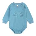 Baby Kids Clothes Kids Baby Boys Girls Cotton Romper Clearance Sale Autumn Spring Baby Girls Boys Cute Romper Long Sleeve Button Sweatshirt Jumpsuits Blue 0-3 Months