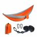 Camping Hammock - Portable Hammock Single or Double Hammock Camping Accessories for Outdoor Indoor w/ Tree Straps - grey+orange