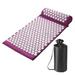 Purple 25.6 In. x 15.75 In. Acupressure Mat and Pillow Set with Bag for Neck and Back Pain Relief