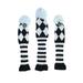 3pcs/set Knitted Fabric Hybrid Club Head Covers Wooden Driver Fairway Wood Headcover (White)