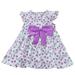 Girls And Toddlers Dresses Short Sleeve Mini Dress Floral Print Purple 110