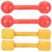 2 Pairs Wooden Dumbbells Kids Barbells Kids Exercise Dumbbells Hand Weights for Kids