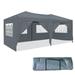 Cterwk 10 x 20 ft Canopy Party Wedding Event Tent with 6 Removable Sidewalls & Carry Bag Gray