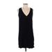 Madewell Casual Dress - Shift Plunge Sleeveless: Black Print Dresses - Women's Size 2X-Small