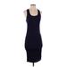 Venus Cocktail Dress - Midi Scoop Neck Sleeveless: Blue Print Dresses - Women's Size Small