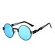 Steampunk Sunglasses / Black Frame / Blue Mirror Lens 003