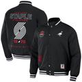 Men's NBA x Staple Black Portland Trail Blazers My City Full-Snap Varsity Jacket