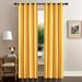 Deco Window Set of 2 Semi-Blackout Curtains for Doors 7.5 Feet Solid Polyester Room-Darkening Curtain with Perfect Pleats Connected Eyelet (Yellow)