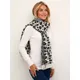 KAFFE Maiken Leopard Print Scarf, Black/White