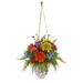 Nearly Natural 29 Mixed Flowers Artificial Plant in Hanging Vase Multicolor