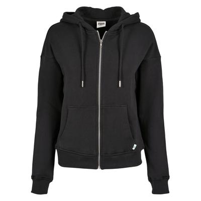Sweatjacke URBAN CLASSICS "Urban Classics Damen Ladies Organic Terry Zip Hoody", Damen, Gr. 3XL, schwarz, 100% Baumwolle (Bio), unifarben, Langarm, Sweatjacken Image