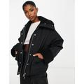 & Other Stories shearling trim jacket in black