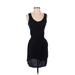 Club Monaco Casual Dress - Mini Scoop Neck Sleeveless: Black Solid Dresses - Women's Size X-Small