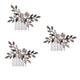 Beaupretty 3 Pcs Crystal Hair Comb Wedding Hair Comb Crystal Hair Clips Pearl Hair Pin Bride Hair Accessory Gold Hair Comb Pearl Hair Clips Wedding Hair Clips Combs S870 Vintage Rhinestone