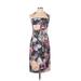 Black Halo Casual Dress - Party: Purple Floral Dresses - Women's Size 10