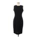 Calvin Klein Casual Dress - Sheath Crew Neck Sleeveless: Black Print Dresses - Women's Size 8