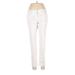 Ann Taylor Khaki Pant Straight Leg Slim: White Print Bottoms - Women's Size 8 Petite
