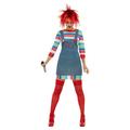 Smiffys Women's Chucky Costume, Jumper, Dungarees, Mask & Wig, Size: L, Color: Blue, 39099