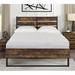 Plethoria Garrett Rustic Oak & Black Eastern King Panel Bed Wood in Black/Brown/Red | 38.5 H x 78.5 W x 83.5 D in | Wayfair AKE74242