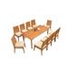 Teak Smith Rectangle 10 - Person 83" Long Teak Outdoor Dining Set Wood/Teak in Brown/White | 83 W x 40 D in | Wayfair DSCharleston_83Rect_11_AL_1