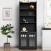 Ebern Designs Accent Cabinet in Black | Wayfair 8148CD259C5643EF8EBBF2F39E08BD98