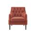 Accent Chair - Red Barrel Studio® Button Tufted Accent Chair, Accent Chair, Bedroom Chair Wood/Polyester in Orange | Wayfair