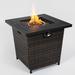 Latitude Run® 25" H x 27.15" W Steel Propane Outdoor Fire Pit Table w/ Lid Steel in Black/Brown/Gray | 25 H x 27.15 W x 27.15 D in | Wayfair