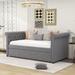 House of Hampton® Jahnell Twin Daybed w/ Twin Size Trundle Upholstered/Revolution Performance Fabrics® in Gray | 33 H x 45 W x 80 D in | Wayfair