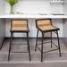 Bay Isle Home™ Aadhvik 24.4 Counter Stool Metal/Wicker/Rattan in Black/Brown | 26 H x 17.7 W x 17.7 D in | Wayfair D1DE162C308748FEAD0A9D0F2EC3E3B5