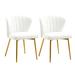 Mercer41 Ricia Tufted Velvet Back Side Chair Dining Chair Upholstered/Velvet in White | 31.5 H x 19 W x 16 D in | Wayfair